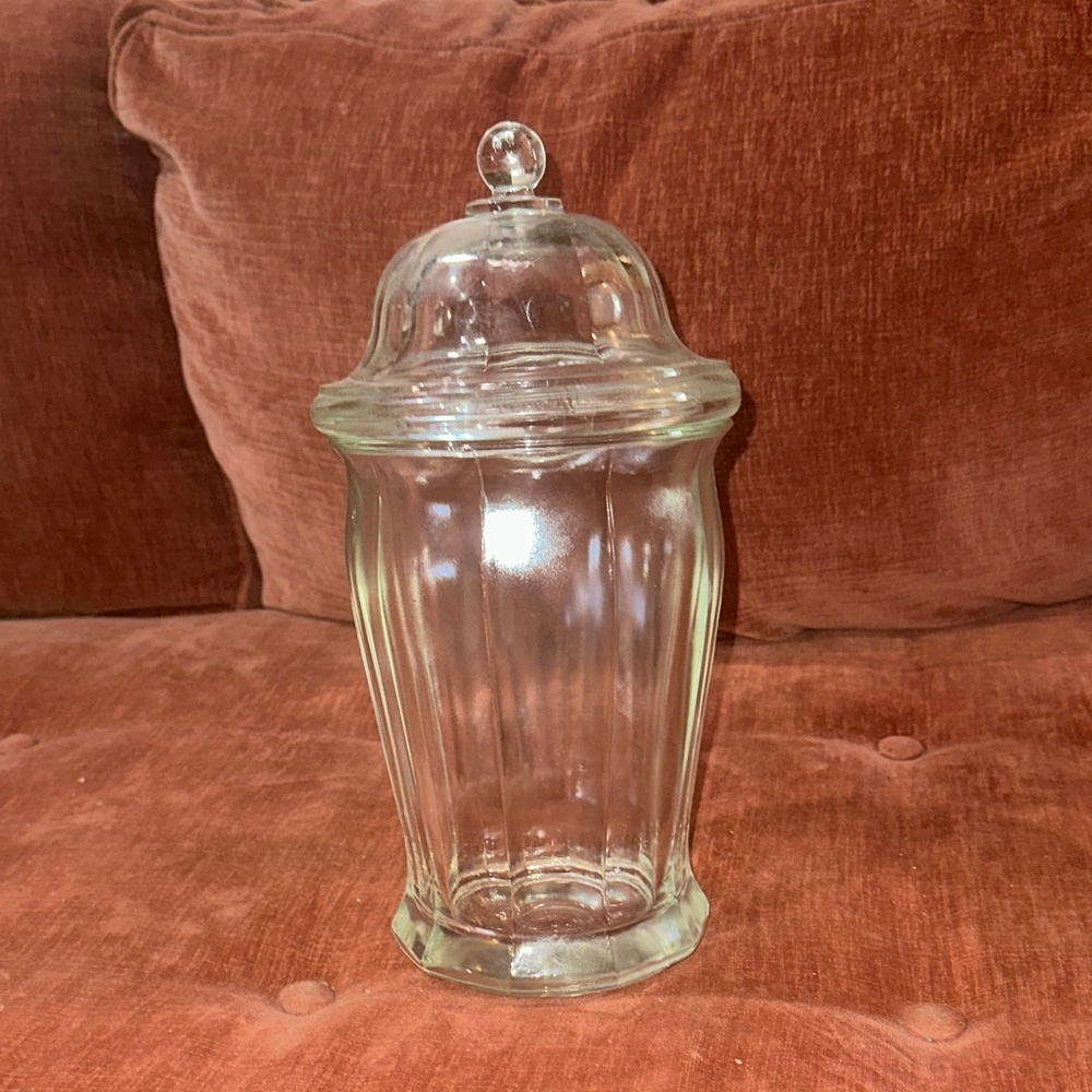 Clear Glass Apothecary Jar 12” tall with lid